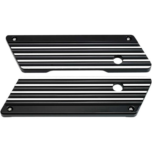 JOKER MACHINE 04501B Joker Machine Finned Saddlebag Latch Covers - Black - Fl '93-'13 04-50-1B