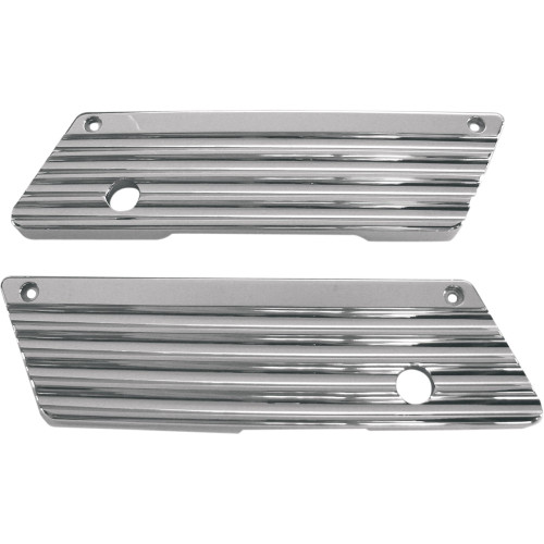Joker Machine Finned Saddlebag Latch Covers - Chrome - Fl '93-'13 04-50-1 Joker Machine Finned Saddlebag Latch Covers - Chrome - Fl '93-'13 04-50-1