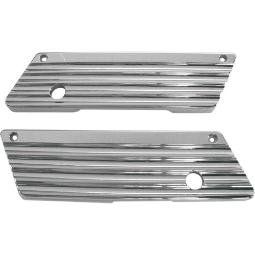 JOKER MACHINE 04501 Joker Machine Finned Saddlebag Latch Covers - Chrome - Fl '93-'13 04-50-1