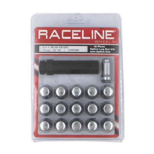 Raceline Wheels 16Pk 1/2 X 20 Spline Cr Cs Pack W/ Key Rlug-Cs120C