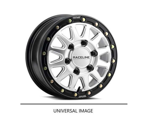 RACELINE WHEELS A14SB-51060+25 Raceline Wheels Raceline Alpha Hyper Silver W/ Blk Ring 15X10 6X139.7 +25 A14Sb-51060+25