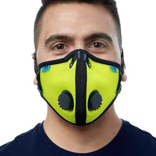 RZ-MASK 20412 Rz-Mask M2.5 Reusable Mesh Air Filtration Mask - Safety Green - Large 20412