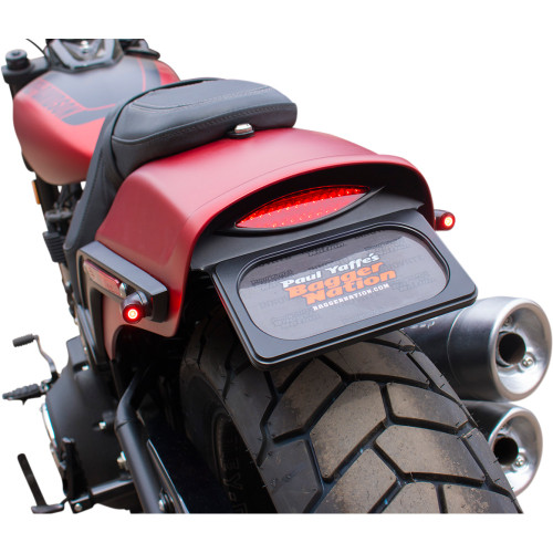 Paul Yaffe Bagger Nation License Plate Frame With Light - Satin Black Pyo:Lpf-M8Fb-Lb-Sb