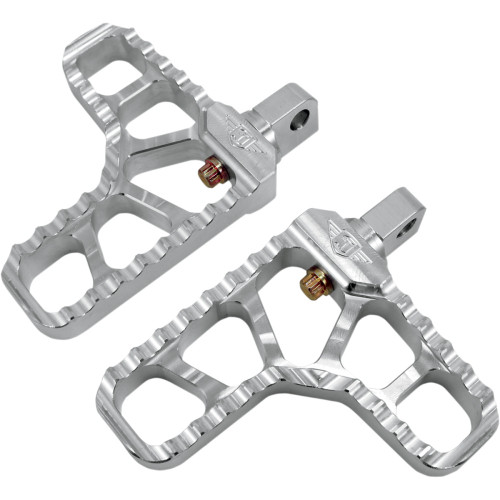 Joker Machine Adjustable Serrated Footpegs - With Heel - Clear 08-62-1 Joker Machine Adjustable Serrated Footpegs - With Heel - Clear 08-62-1