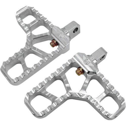 JOKER MACHINE 08621 Joker Machine Adjustable Serrated Footpegs - With Heel - Clear 08-62-1