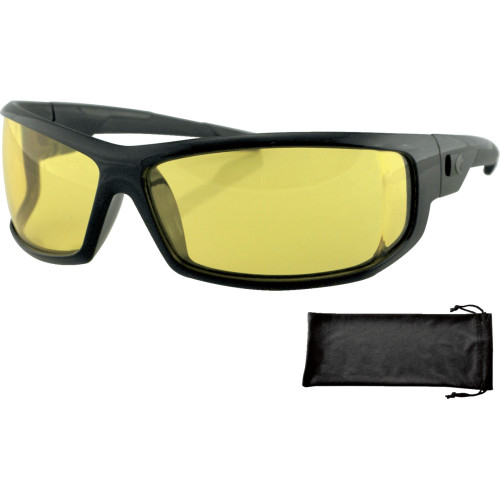 Bobster Axl Sunglasses - Gloss Black - Yellow Eaxl001Y