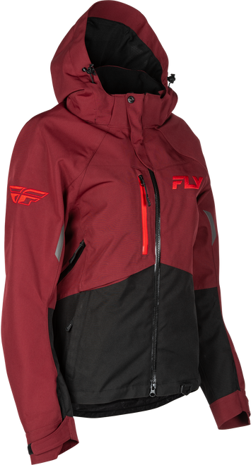 Fly Racing 470-52113X Fly Racing Women'S Carbon Jacket Merlot/Red 3X 470-52113X