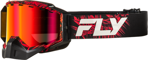 Fly Racing Zone Snow Goggle Red/Blk W/Red Mirror/Amber Lens 37-50387