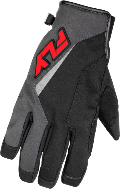 Fly Racing 371-0552X Fly Racing Title Gloves Grey/Black/Red 2X 371-0552X