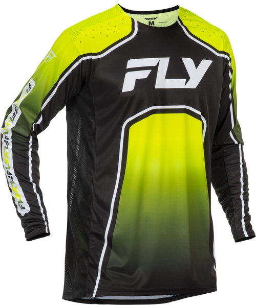 Fly Racing 379-053L Fly Racing Rayce Bicycle Jersey Lime/Black/White Lg 379-053L