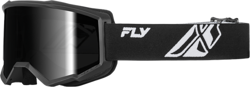 Fly Racing Focus  Goggle  Black/White W/Dark Smoke Hydrophoc Lens 37-51675