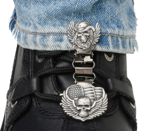 Ryder Clips SWL-FC Ryder Clips Clips For Laced Boots Skull /Wings Swl-Fc