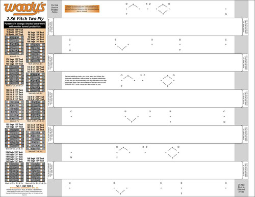 Woodys 286T-TEMP-2 Woodys Studding Template 2.86 Pitch 2-Ply 286T-Temp-2