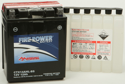 Marshalls Battery Maint Free Ctx14 Ahl-B S Fire Power Ctx14Ahl-Bs~Mar