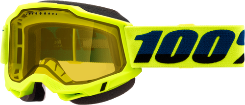 100% Accuri 2 Snowmobile Goggle Neon Yellow W/ Yellow Lens 50021-10010
