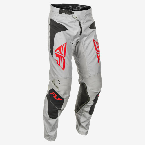Fly Racing Kinetic Sym Pants Ca/Ny Light Grey/Red/Black Sz 38 C378-43038