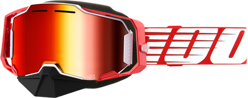 100% 50008-10010 100% Armega Snowmobile Goggle Red W/ Red Mirror Lens 50008-10010