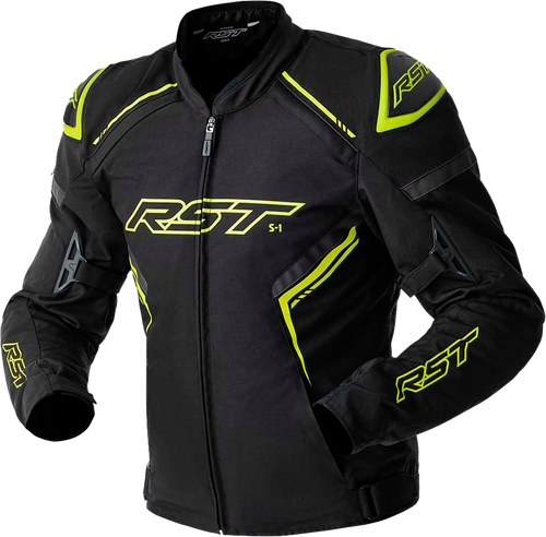 Rst 103614F.YEL-48 Rst S1 D3O Textile Jacket Black/Grey/Flo Yel 2X 103614F.Yel-48