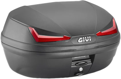 GIVI E455NA Givi Simply Iv Top Case 45L Black W/Red Lens E455Na