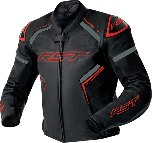 Rst 103605RED-50 Rst S1 D3O Leather Jacket Blk/Gry/Red 3X 103605Red-50