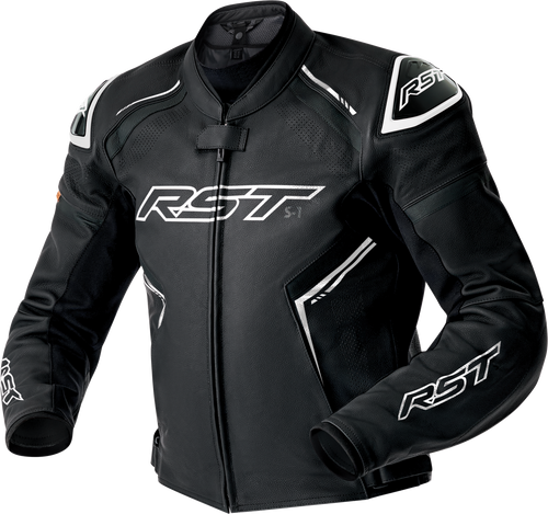 Rst 103605WHI-44 Rst S1 D3O Leather Jacket Blk/Whi Lg 103605Whi-44