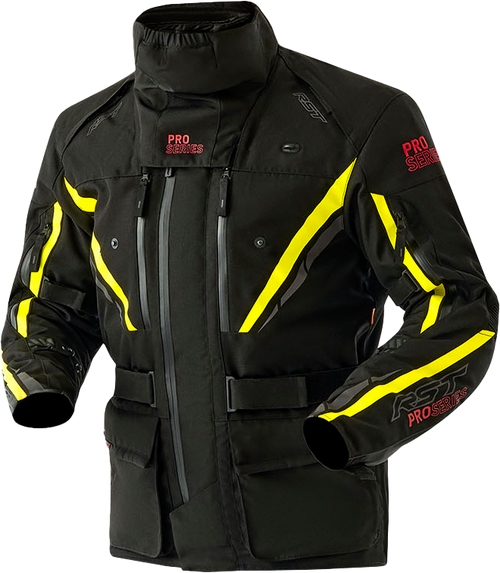 Rst 103657F.YEL-56 Rst Ps Paragon D3O Jacket Black/Flo Yellow Textile 6Xl 103657F.Yel-56