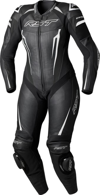 Rst 103643WHI-14 Rst Tractech Evo D3O Ladies Suit Black/White Leather Lg 103643Whi-14