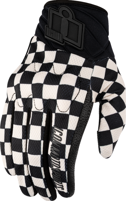 ICON 3302-1008 Icon Glove Wm Anthem 3 Cx Checker Lg 3302-1008