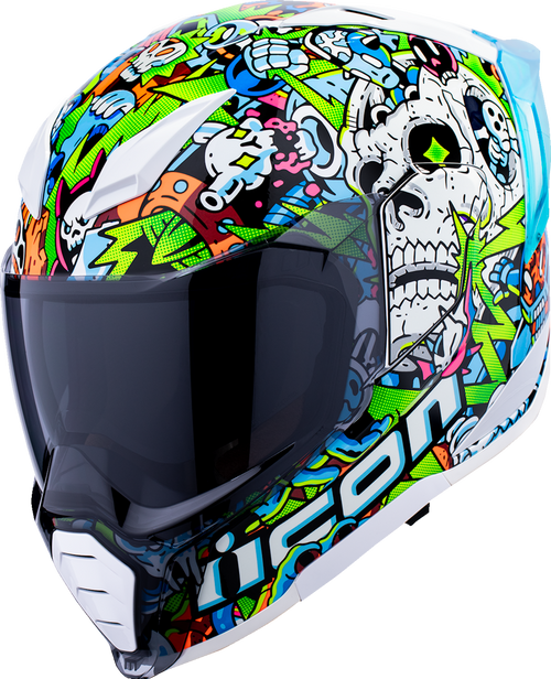 ICON 0101-18066 Icon Helmet Ultraflite Doodle 3 Blue 2X 0101-18066