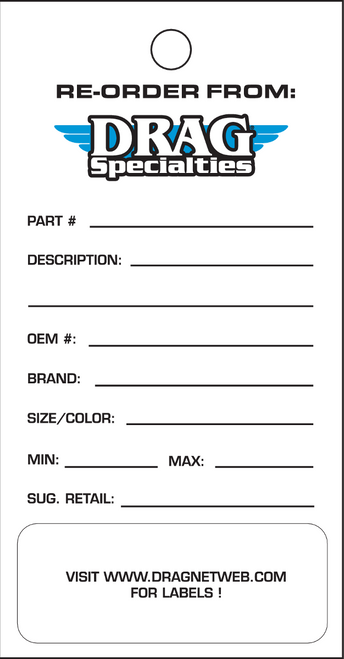 Drag Specialties Ds Re-Ord Inventory Tags 9904-0425