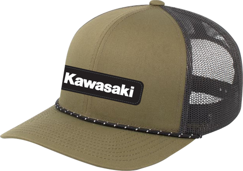 FACTORY EFFEX 29-86104 Factory Effex Hat Kawasaki Explorer Braided Snapback Moss Green/Charcoal 29-86104