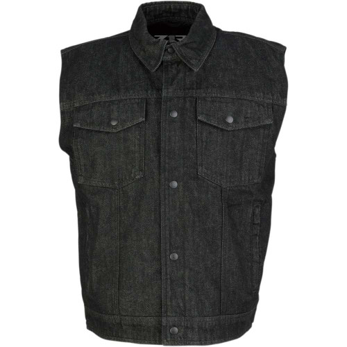 Z1R 2820-4488 Z1R Denim Vest - Black - 2Xl