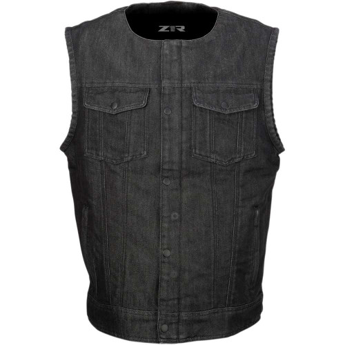 Z1R 2830-0508 Z1R Ganja Denim Vest - Black - 2Xl