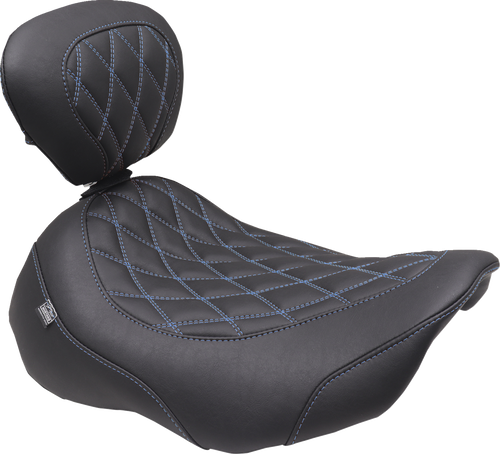 Mustang Seat Solo Wide Tripper W/ Dbr Sky Blue Thread 89503Sb