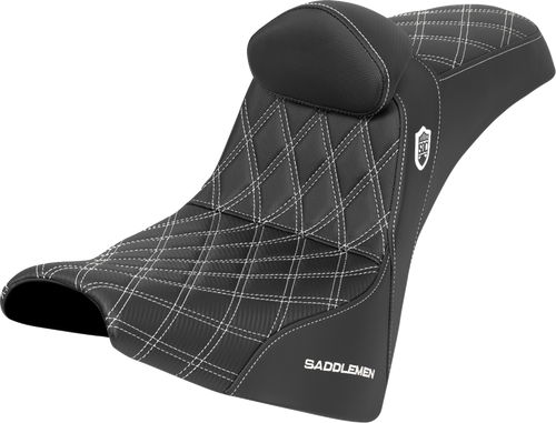 SADDLEMEN SC81830DB6 Saddlemen Seat Sdc Perf Gripper Lumbar Rest White Stitch Sc81830Db6