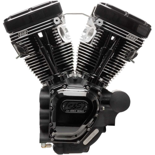 S&S CYCLE 3100835A T124 Long Block Engine - Black - Touring 310-0835A