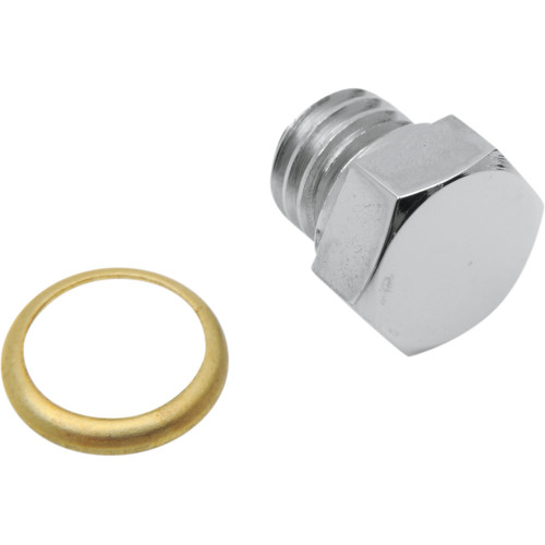 Colony Drain Plug - Transmission/Motor Case/Oil Tank With Brass Gasket - Standard - Chrome 8494-1