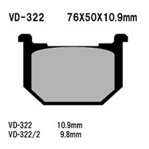 Vesrah Semimetallic Brake Pads Vd322/2 VD-322/2