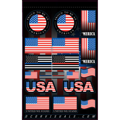D'COR VISUALS 4090120 D'Cor Visuals Decal Sheet - Usa 40-90-120