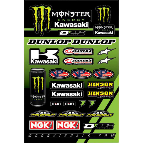 D'COR VISUALS 4020117 D'Cor Visuals Decal Sheet - Monster Kawasaki 40-20-117