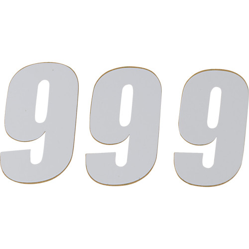 D'Cor Visuals Sx Plate Number - #9 - White - 6" 45-16-9