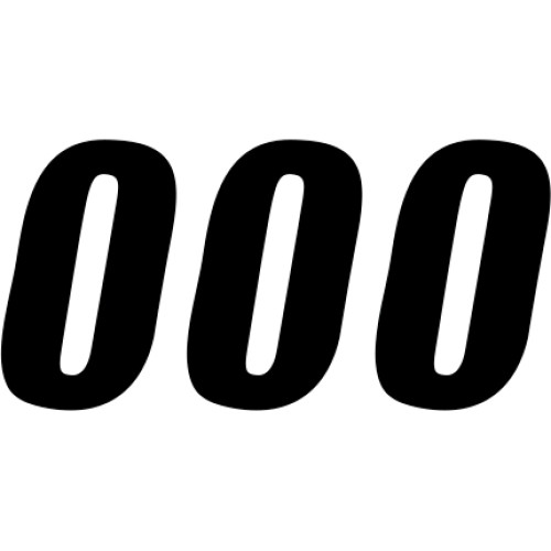 D'Cor Visuals Sx Plate Number - #0 - Black - 4" 45-24-0