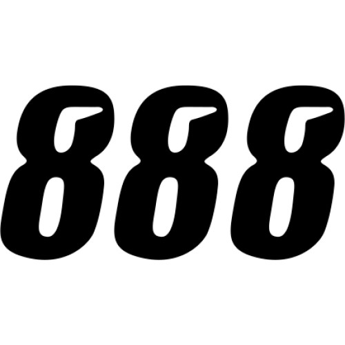 D'Cor Visuals Slash Number Plate - #8 - Black - 4" 45-27-8