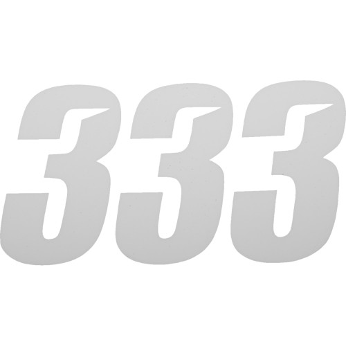 D'Cor Visuals Slash Number Plate - #3 - White - 4" 45-28-3