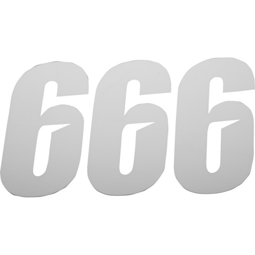 D'Cor Visuals Slash Number Plate - #6 - White - 7" 45-32-6