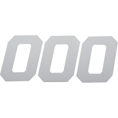 D'Cor Visuals Race Number Plate - #0 - White - 4" 45-34-0