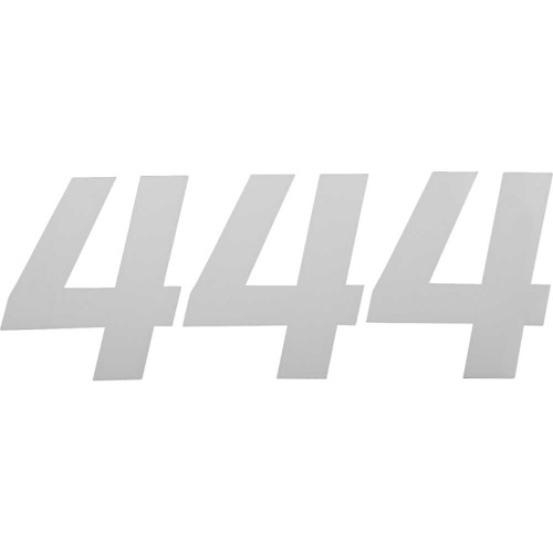 D'COR VISUALS 45344 D'Cor Visuals Race Number Plate - #4 - White - 4" 45-34-4