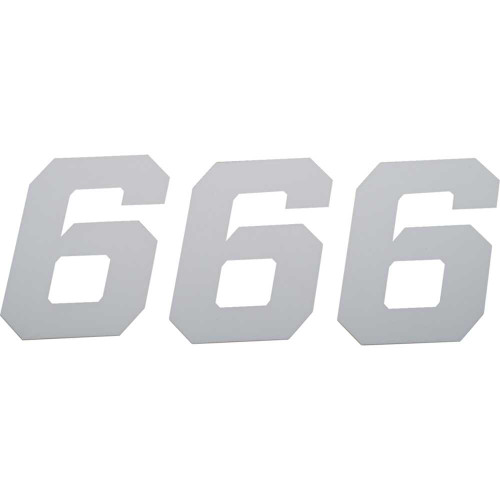 D'COR VISUALS 45346 D'Cor Visuals Race Number Plate - #6 - White - 4" 45-34-6