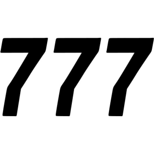 D'Cor Visuals Race Number Plate - #7 - Black - 6" 45-35-7