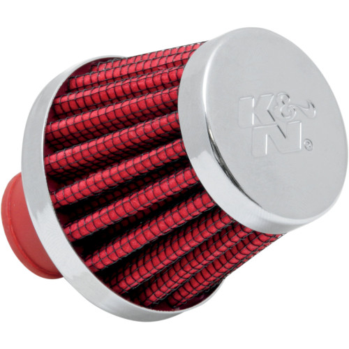 K & N Rubber Base Crankcase Vent Filter - Red - 3/8" Id 62-1600Rd